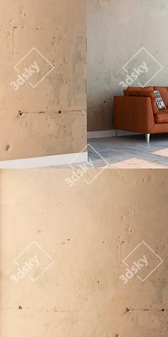 Seamless Plaster Texture: High Detail, Vray Material 3D model image 3