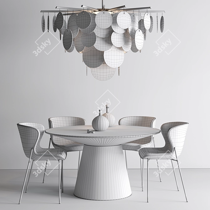 Elegant Pipe Dining Set 3D model image 3