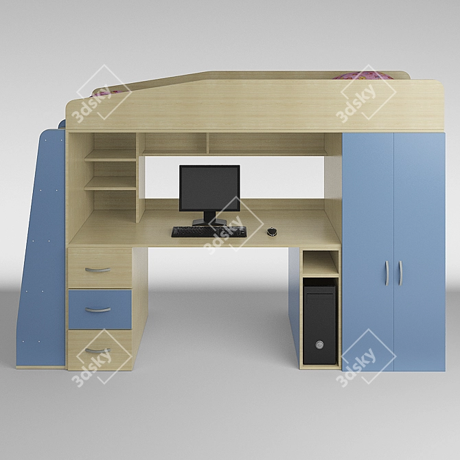 Legend1 Loft Bed 3D model image 1