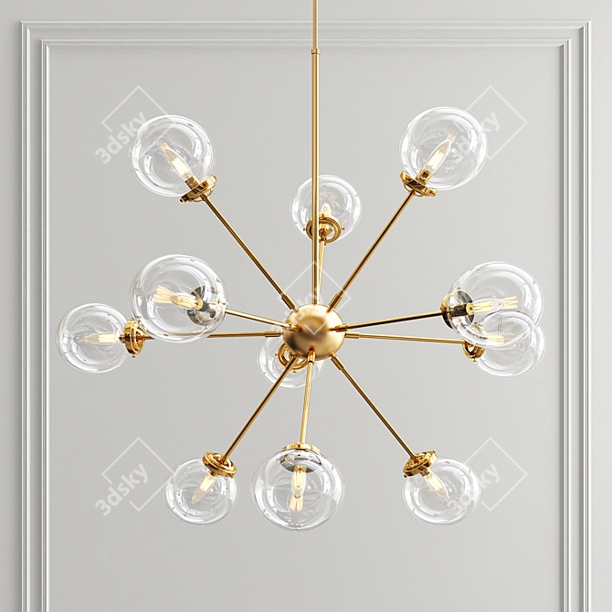 Modern Geometric Sputnik Chandelier 3D model image 1