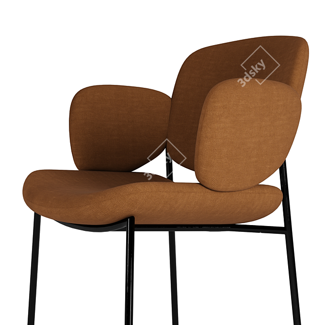 Modern Comfort: Arrmet Macka Armchair & Stool 3D model image 7