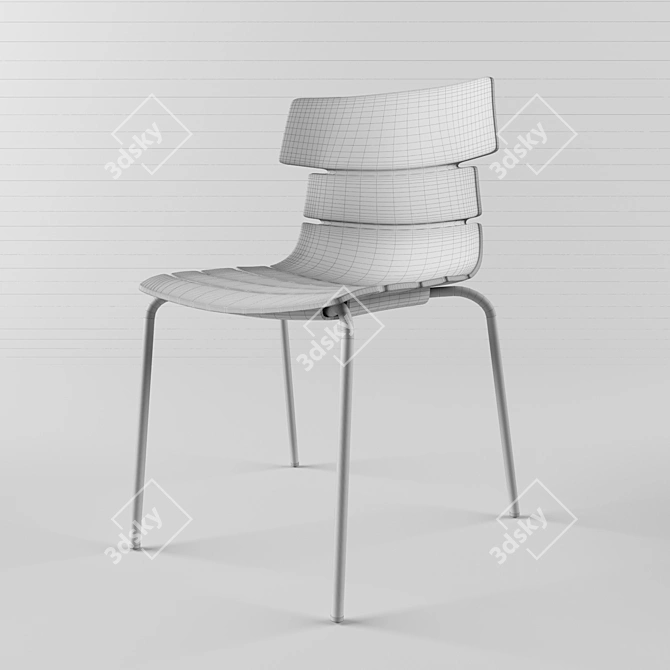 Modern Chrome Breakout Chair - Multiple Colors 3D model image 3