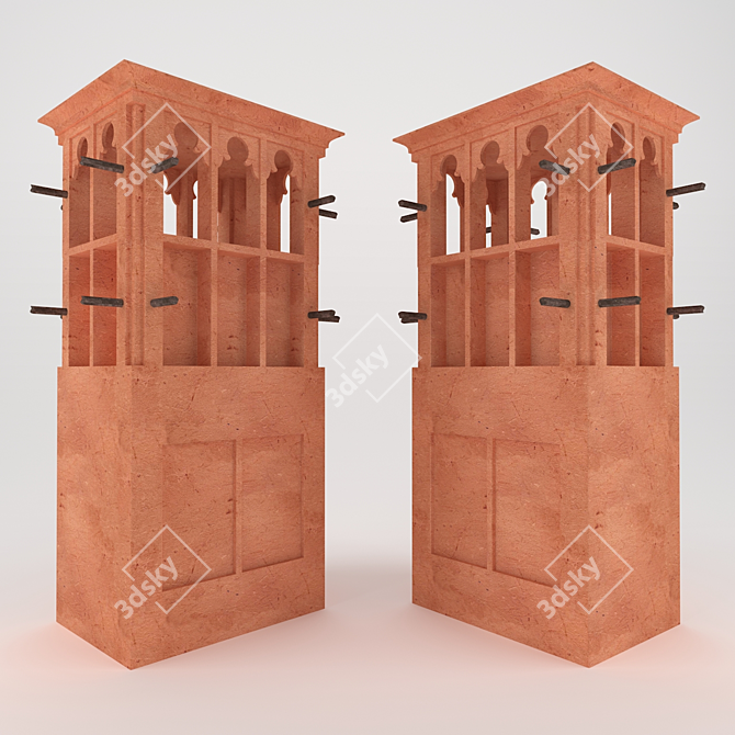 Iranian Wind Catcher: Historical Architecture Gem 3D model image 1