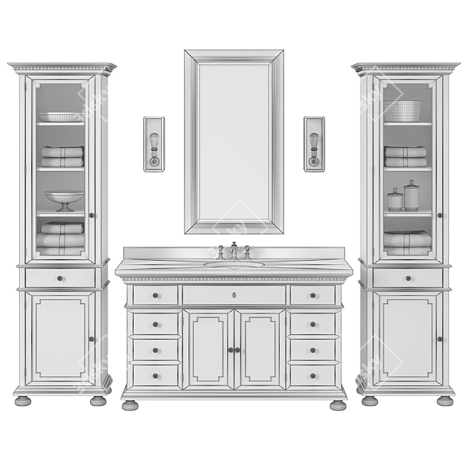 St. James Single Vanity - Elegant and Functional 3D model image 3