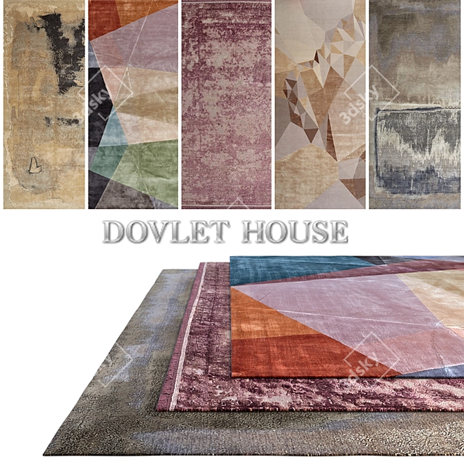 DOVLET HOUSE 5-Piece Carpets 295 3D model image 1