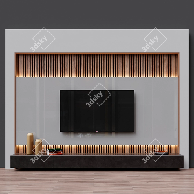 Spacious TV Unit - W 3940 x H 3000 x D 400 mm 3D model image 1