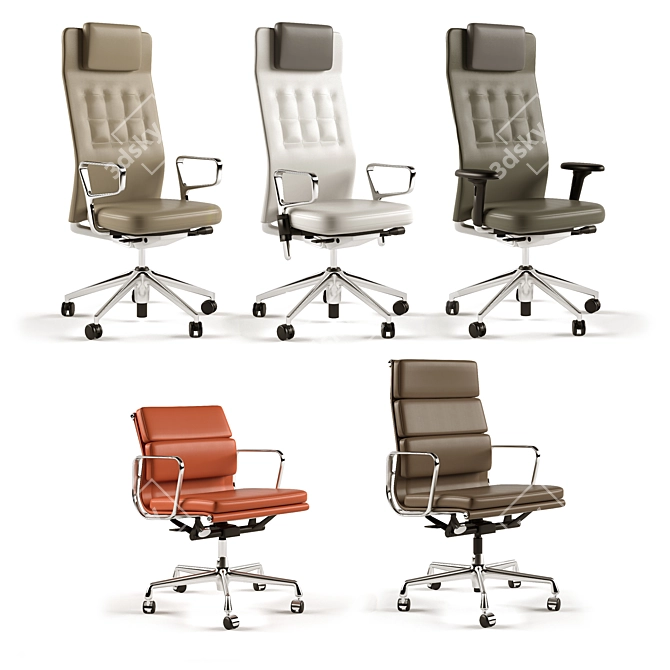 Modern Comfort: Vitra Armchairs 3D model image 1