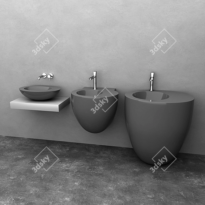 Elegant Ceramica Cielo Washbasin 3D model image 1