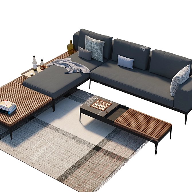 Grid Lounge: Spacious and Stylish 3D model image 2