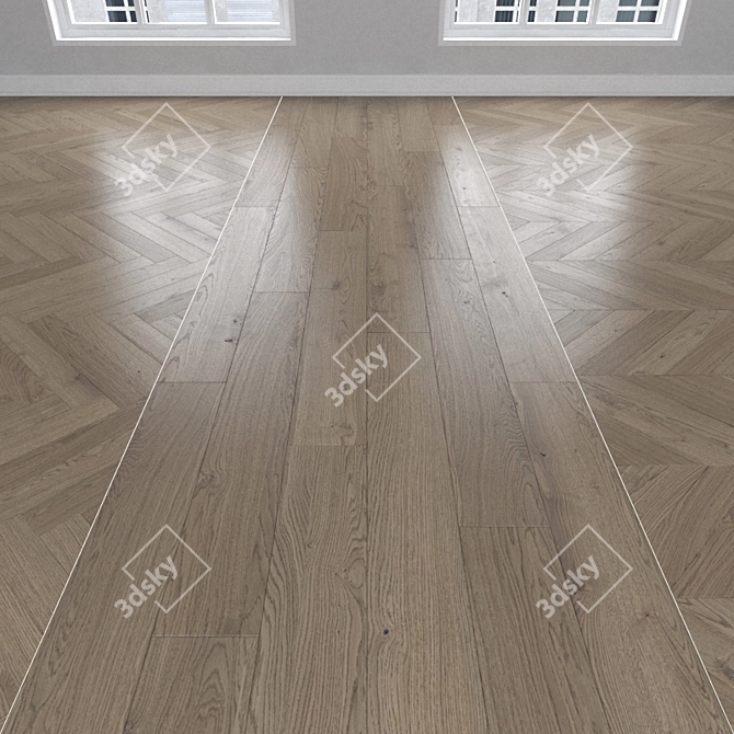 Title: Oak Parquet, Herringbone, Linear & Chevron 3D model image 1