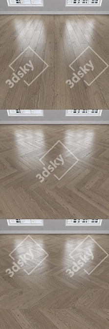 Title: Oak Parquet, Herringbone, Linear & Chevron 3D model image 2