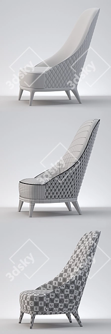 Modern Contemporary Opera Leslie Armchair 3D model image 3