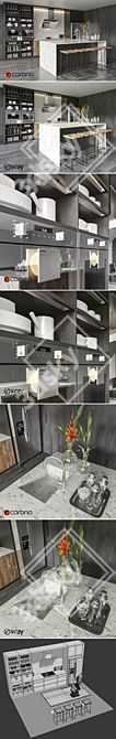 Custom Kitchen Set: Stylish and Versatile 3D model image 3