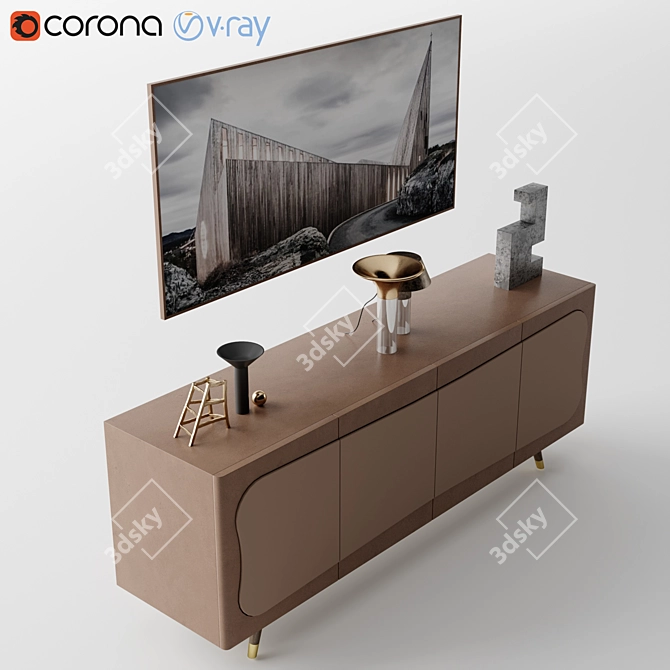 Sleek TunaEv Veda Sideboard 3D model image 1