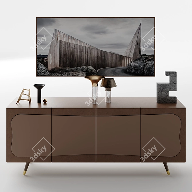 Sleek TunaEv Veda Sideboard 3D model image 2