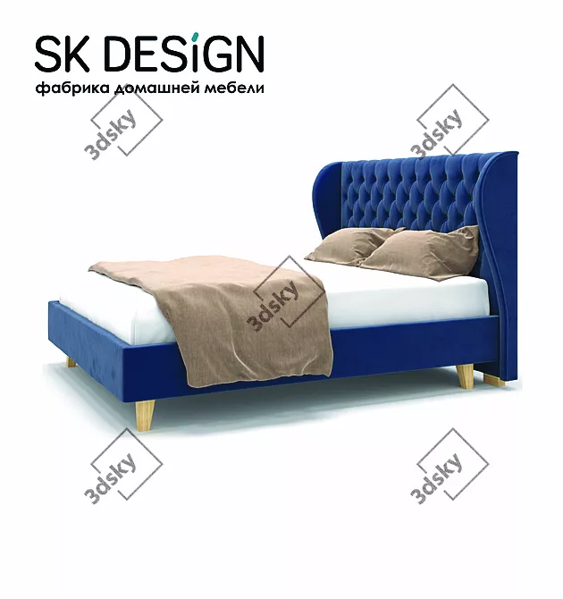Lauren Upholstered Bed by SK Design 3D model image 2