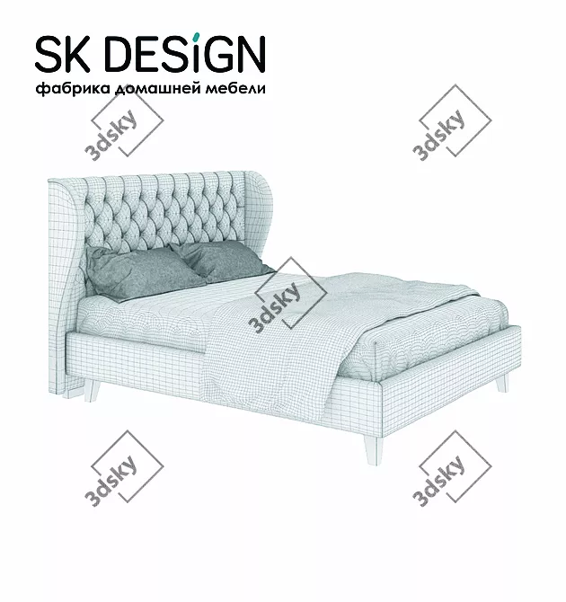 Lauren Upholstered Bed by SK Design 3D model image 3