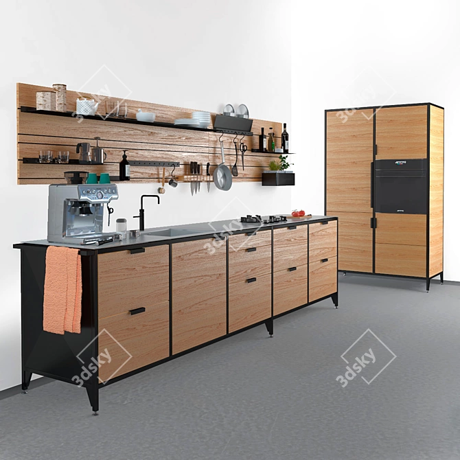 Customizable WERK Modular Kitchen 3D model image 1