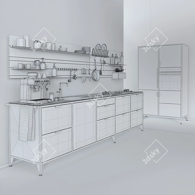 Customizable WERK Modular Kitchen 3D model image 2