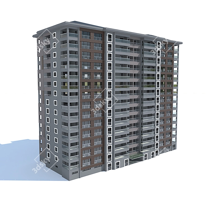 Color-Changing Dark Building 3D model image 1