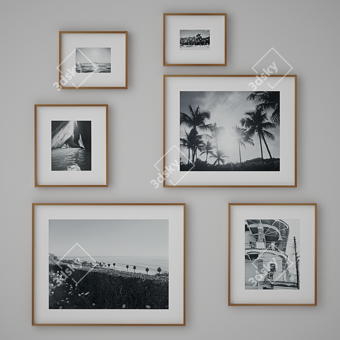 Brass Gallery Frames: Elegant and Versatile 3D model image 1