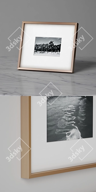 Brass Gallery Frames: Elegant and Versatile 3D model image 3