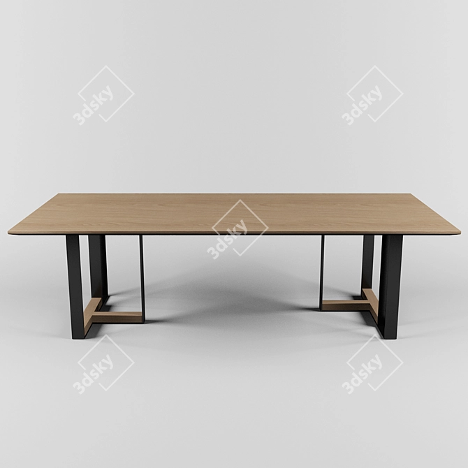 Elegant Ink Table: 2700x1200mm 3D model image 1