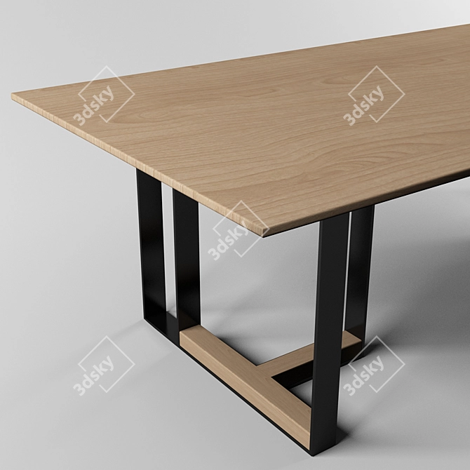 Elegant Ink Table: 2700x1200mm 3D model image 3