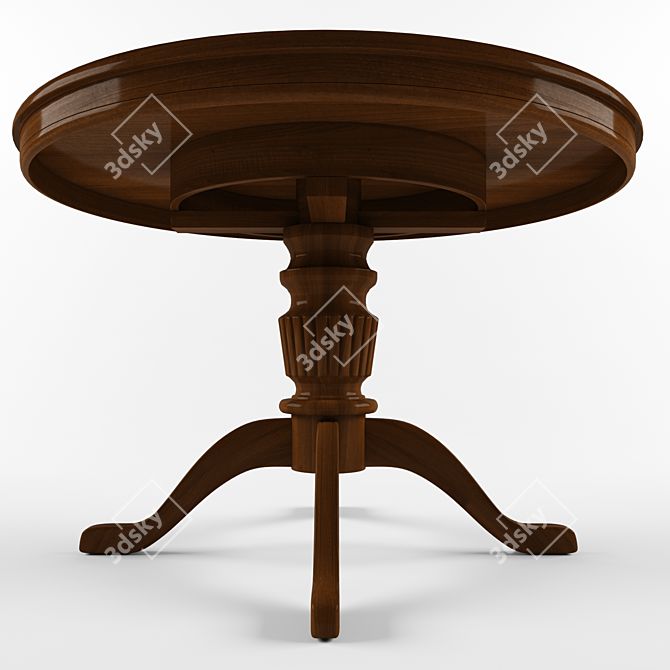 Elegant Walnut Dining Table 3D model image 2