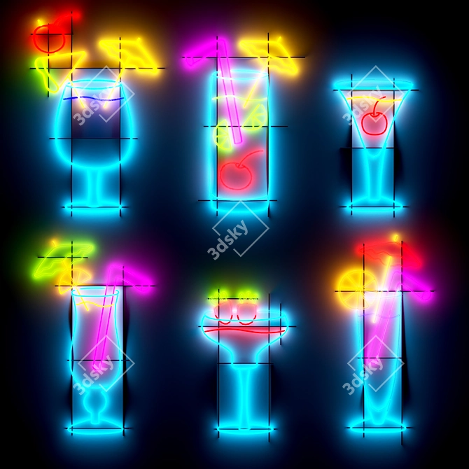 Glow 4D Neon Sculpture 3D model image 1