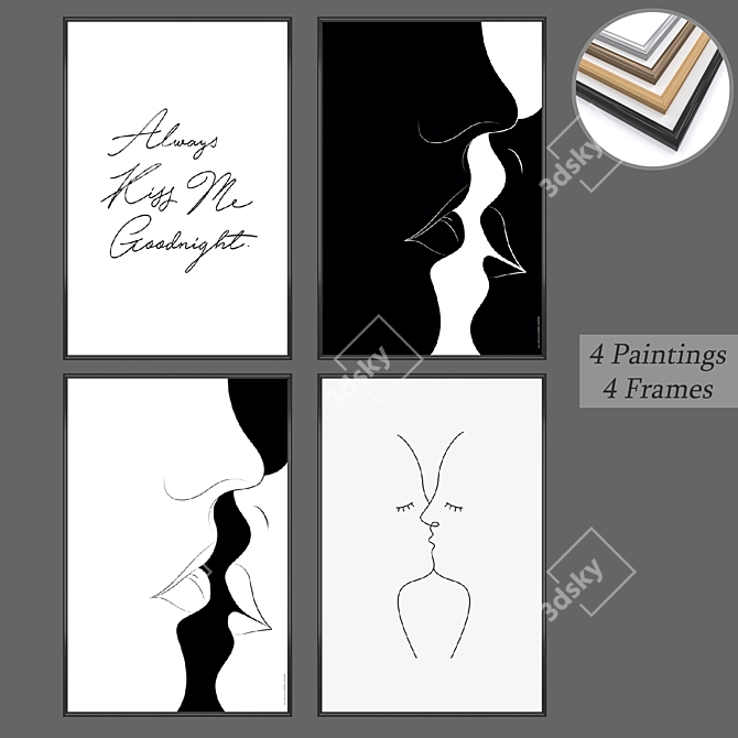 Modern Wall Art Set No. 574 3D model image 1