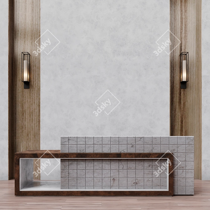 Modern Reception Desk 3D model image 1