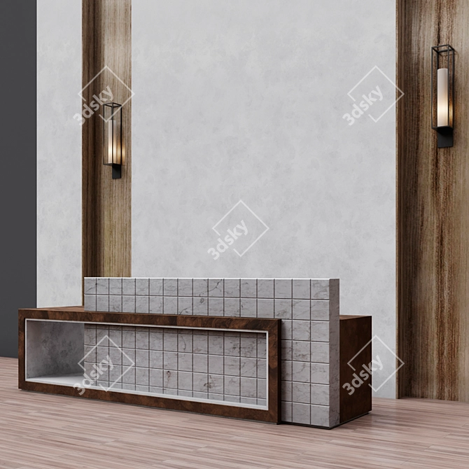 Modern Reception Desk 3D model image 2