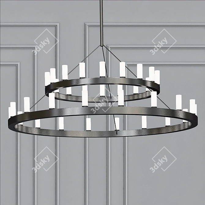 Elegant Double Tier Chandelier 3D model image 1