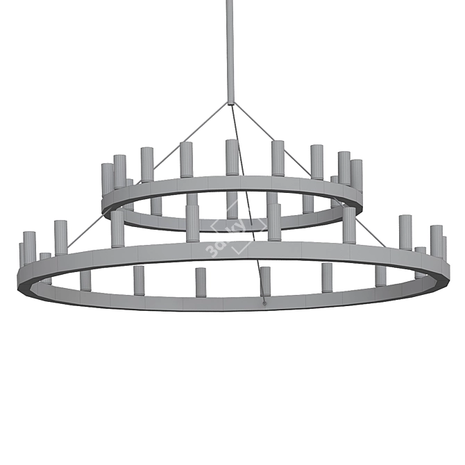 Elegant Double Tier Chandelier 3D model image 3