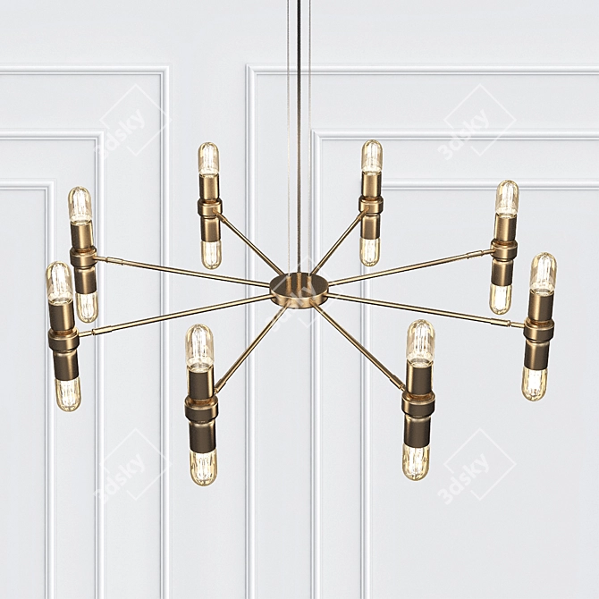 Sleek Kendu Chandelier 3D model image 2