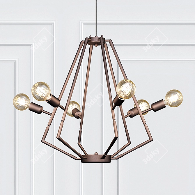 Rustic Elegance: Colorado Chandelier 3D model image 1