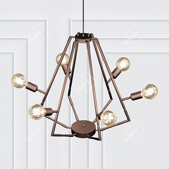 Rustic Elegance: Colorado Chandelier 3D model image 2