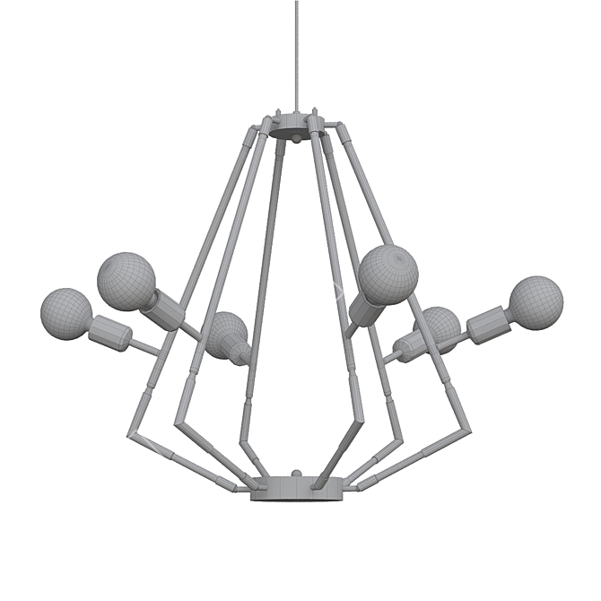 Rustic Elegance: Colorado Chandelier 3D model image 3