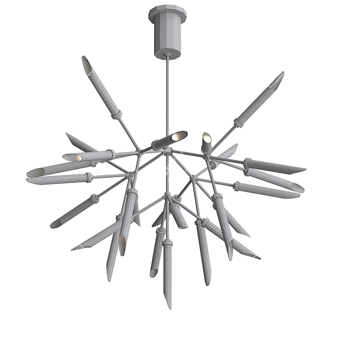 Elegant Spur Chandelier 3D model image 3