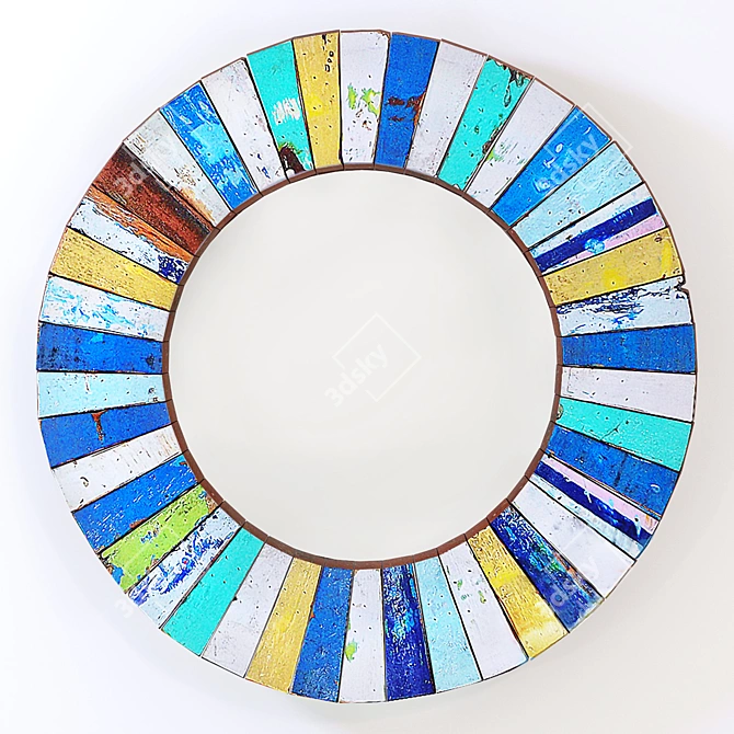 Boatwood Patchwork Mirror 3D model image 1