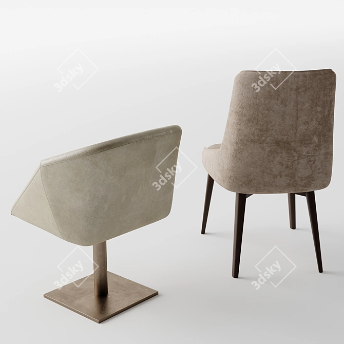 Henge Hex Chair: Sleek & Stylish 3D model image 3