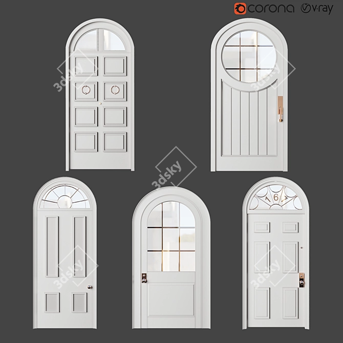 Elegant White Door: Russian Translation Available 3D model image 1