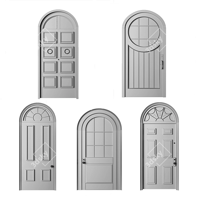 Elegant White Door: Russian Translation Available 3D model image 3