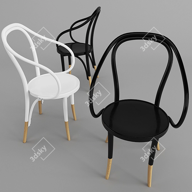 Modern Vienna Chair: Elegant Design 3D model image 3