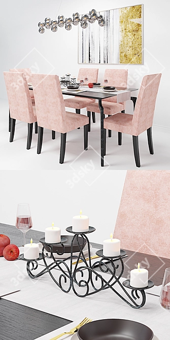 Versatile Table Setting: 3D Model 3D model image 2