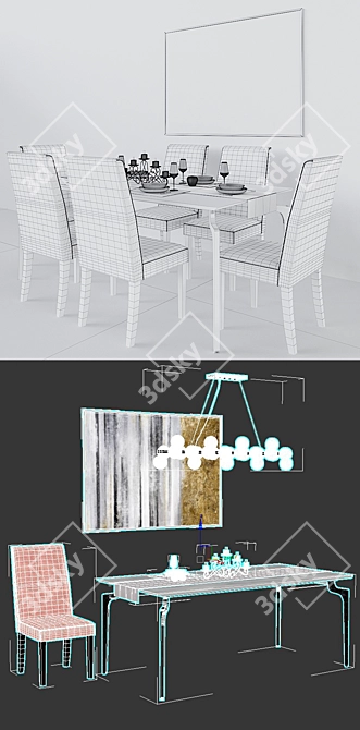 Versatile Table Setting: 3D Model 3D model image 3