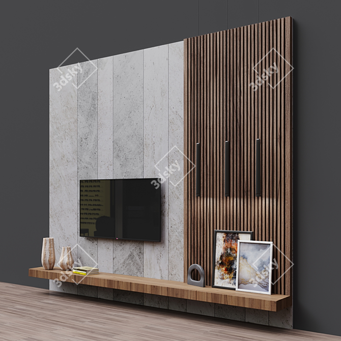 Zona 7 TV Stand - Sleek and Stylish 3D model image 2