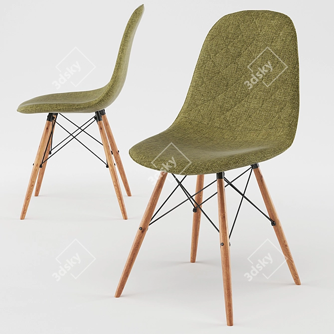 Nellie Mid-Century Eiffel Dining Chair 3D model image 1