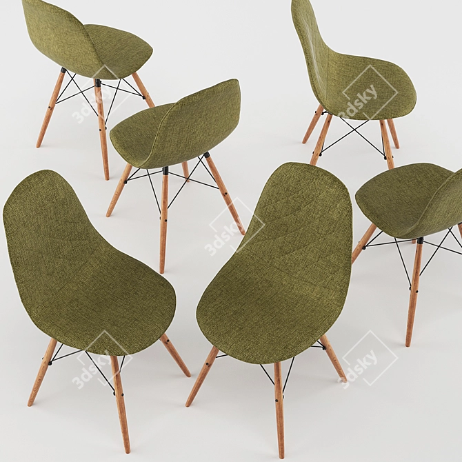 Nellie Mid-Century Eiffel Dining Chair 3D model image 3